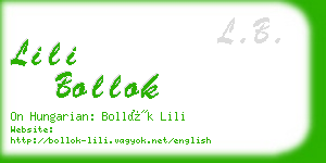 lili bollok business card